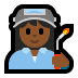 👩🏾‍🏭 woman factory worker: medium-dark skin tone display on Windows